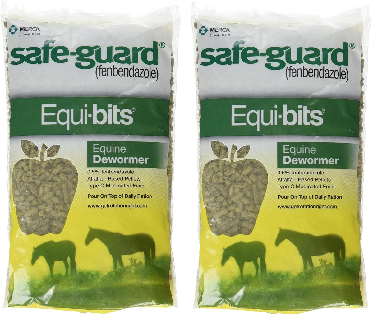 Intervet Safeguard dewormer pellets for horse meal streamline feeding and routine deworming