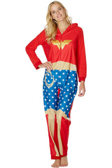 INTIMO Wonder Woman union suit hooded front zip for cozy nights