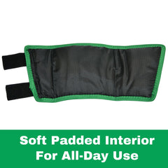 Intrepid International Click Fetlock Shield close-up shows durable stitching.