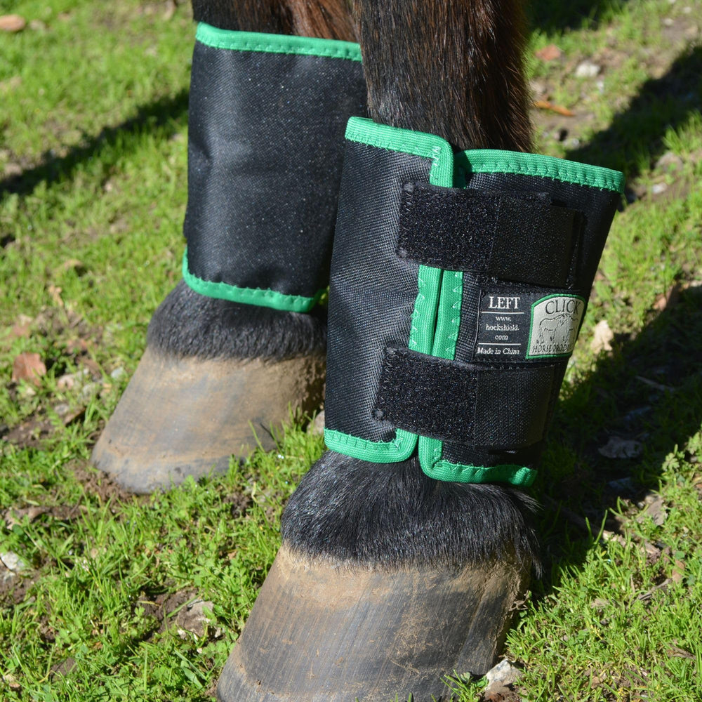 Intrepid International Click Fetlock Shield easy-application design enables quick fitting.