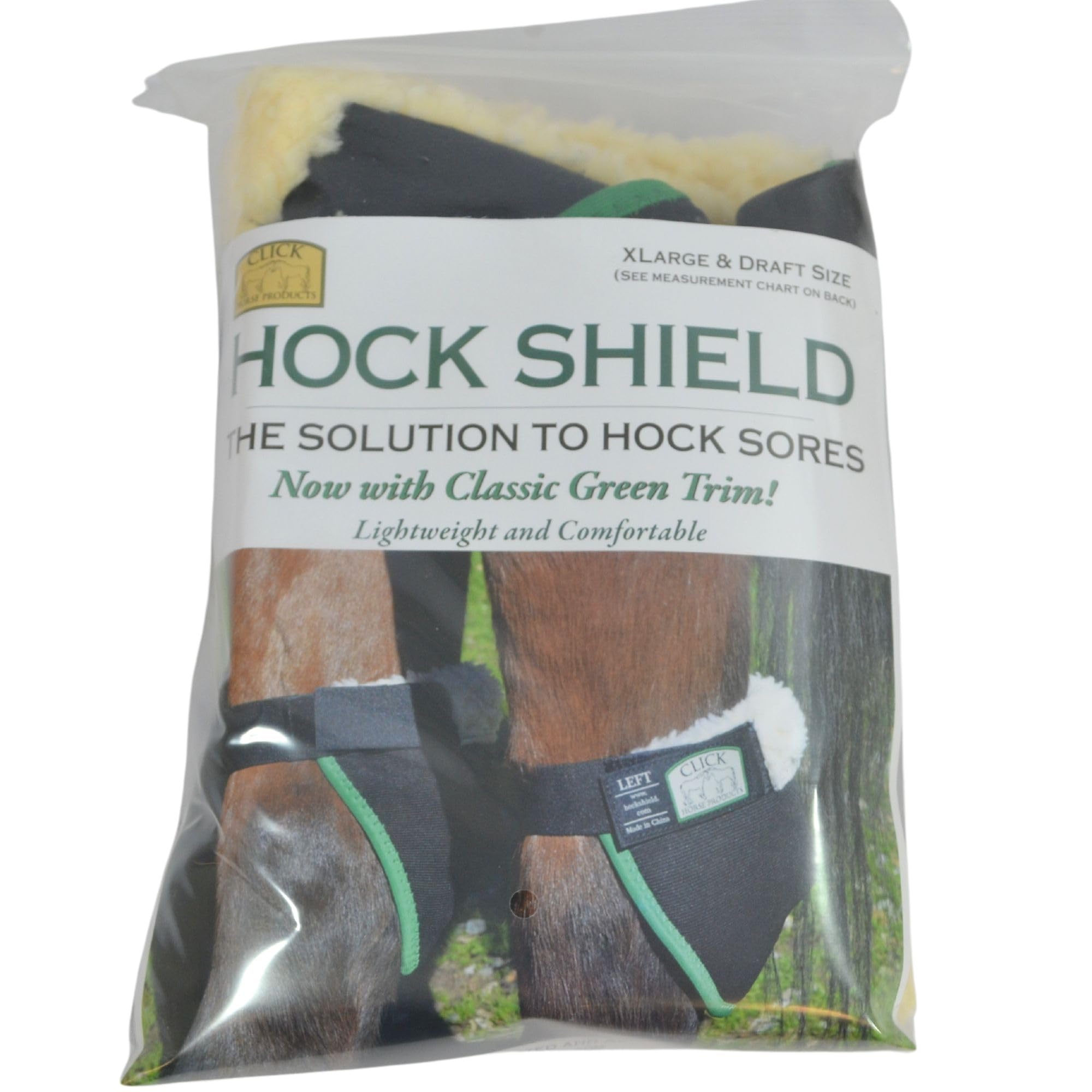 Intrepid International Click Horse Hock Shield fleece lining provides soft comfort against skin