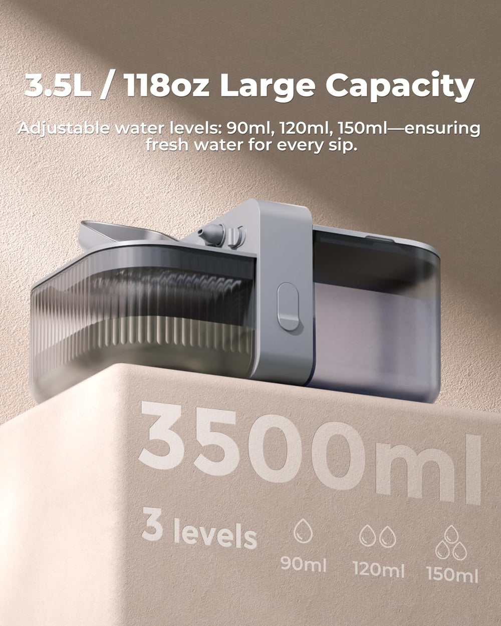 Invengo 304 stainless steel with food-grade ABS tank for durable, easy-to-clean hydration.
