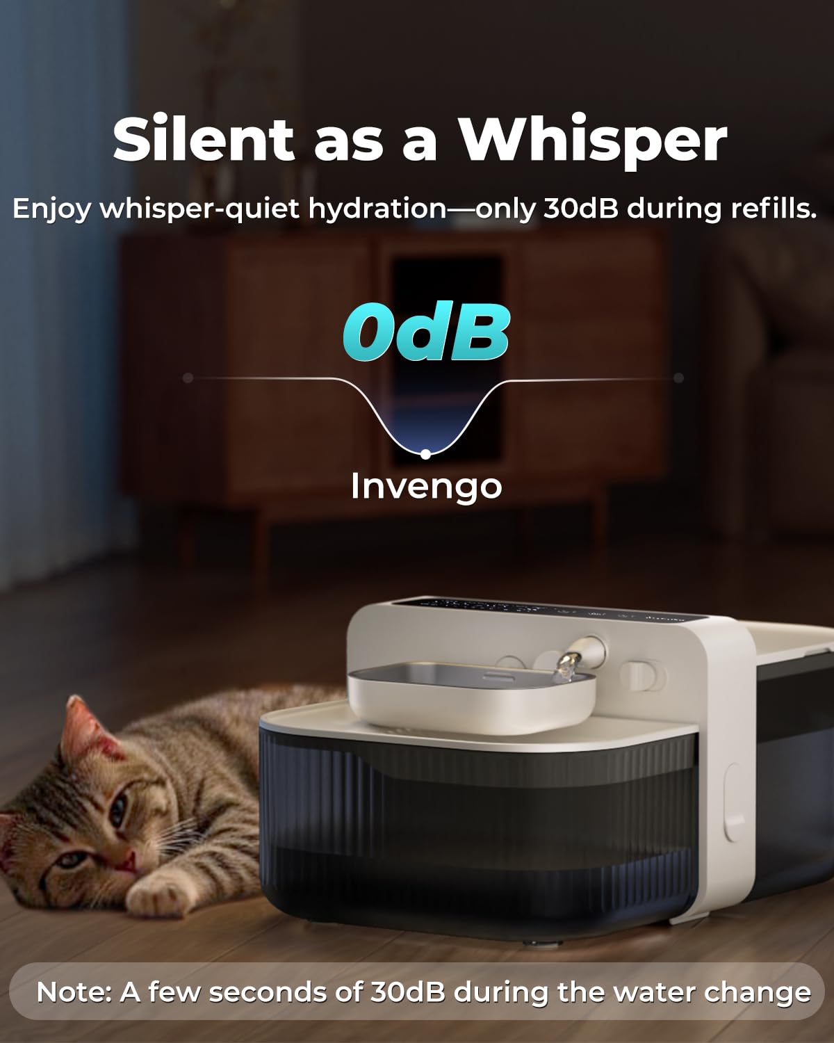 Invengo adjustable water levels illustrate three-level refill options