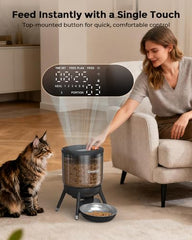 Invengo automatic cat feeder 3L hopper lets you see food levels at a glance.