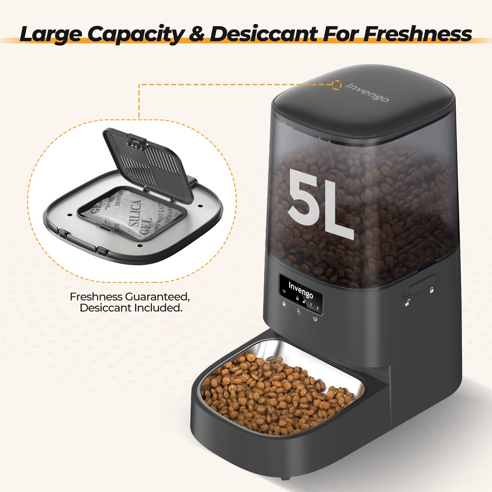Invengo feeder with programmed portions supports precise pet meal portions.