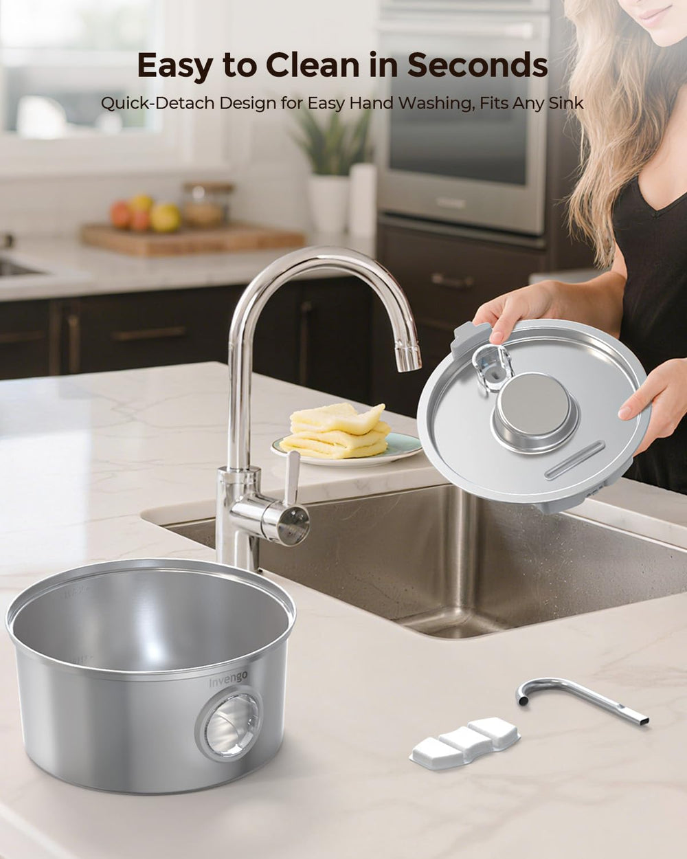 Invengo cat water fountain easy-clean stainless construction simplifies daily maintenance.