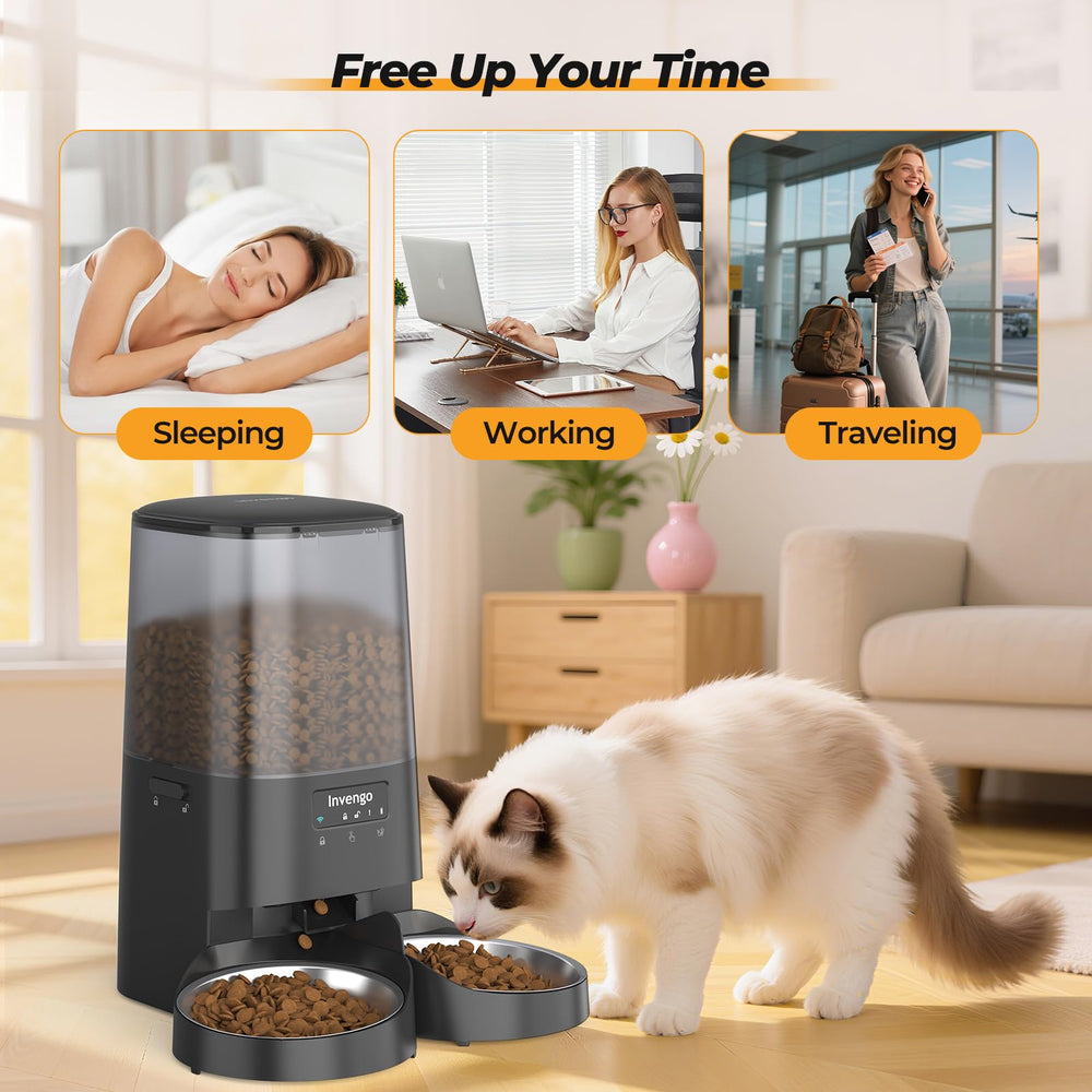 Invengo dual power backup maintains feeding routines during outages.