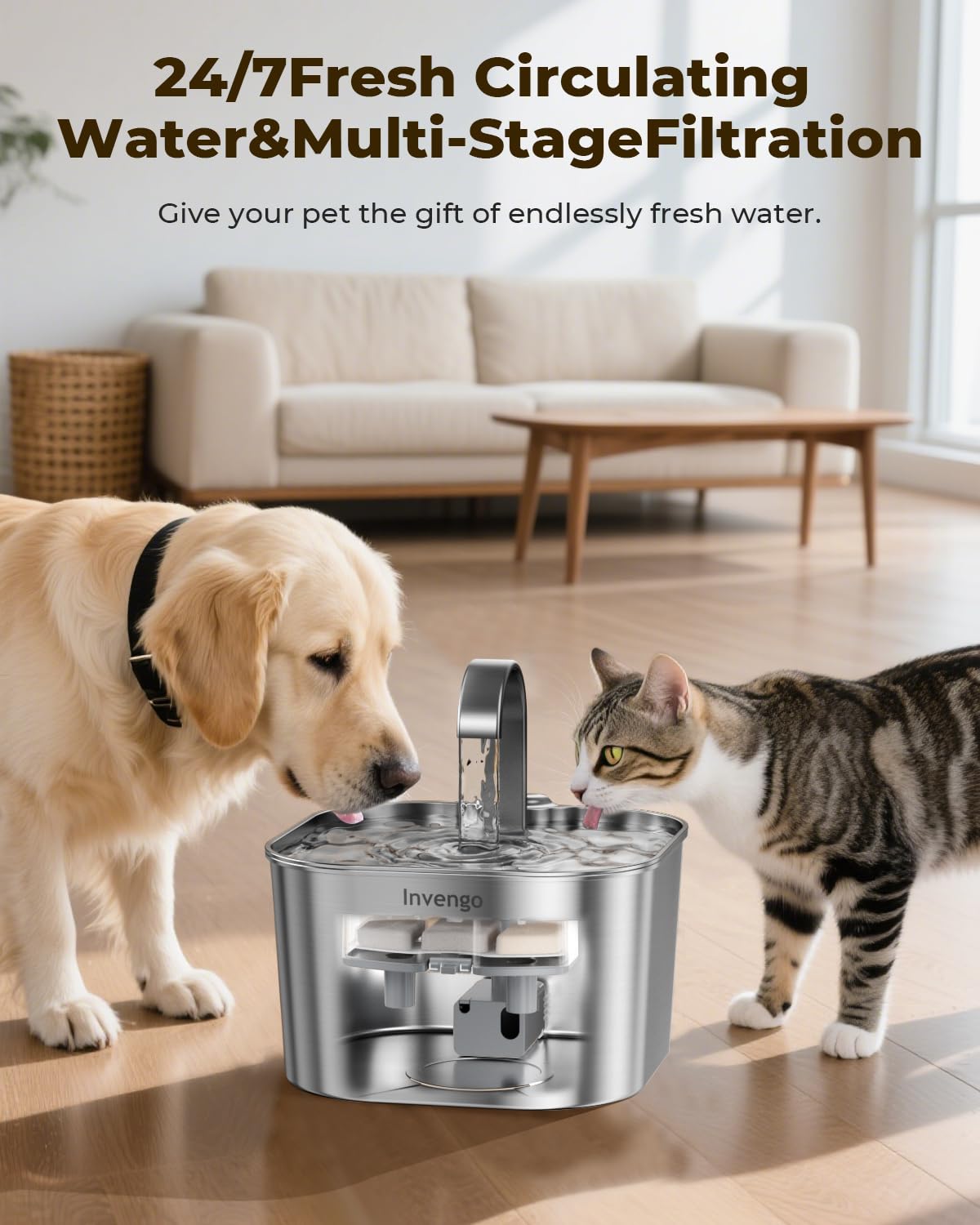 Invengo replacement filters for cat water fountain