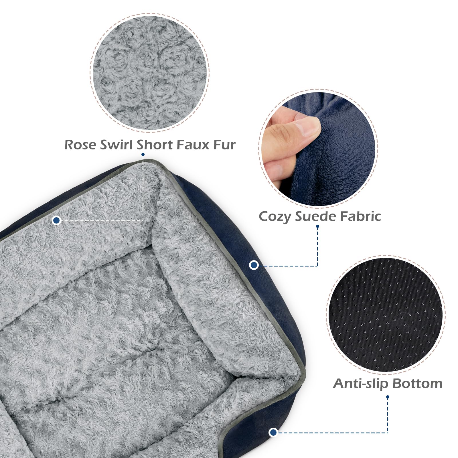 INVENHO bed anti-slip-bottom keeps bed in place during curious paws.