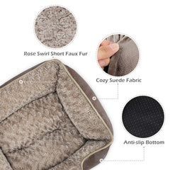 INVENHO dog bed raised edges provide head and neck support.