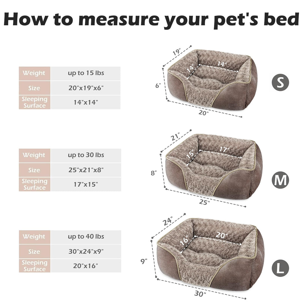 INVENHO dog bed with soft faux fur lining offers warm, plush comfort.