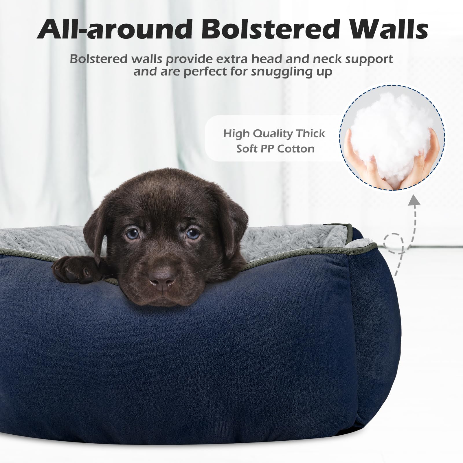 INVENHO dog bed with soft suede fabric provides cozy warmth and gentle support.