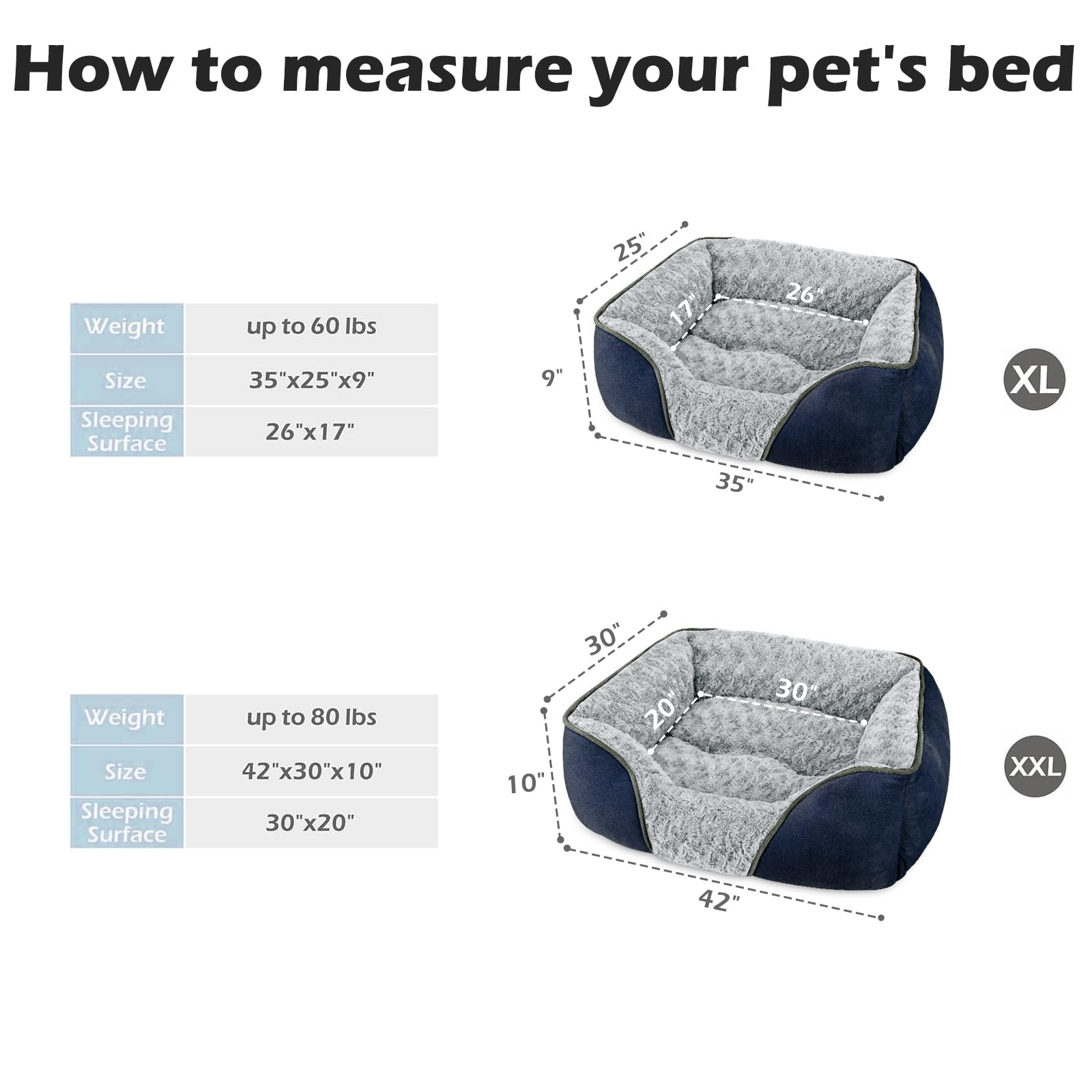 INVENHO X-Large Bed in ultra-soft faux fur fabric for warm winter naps