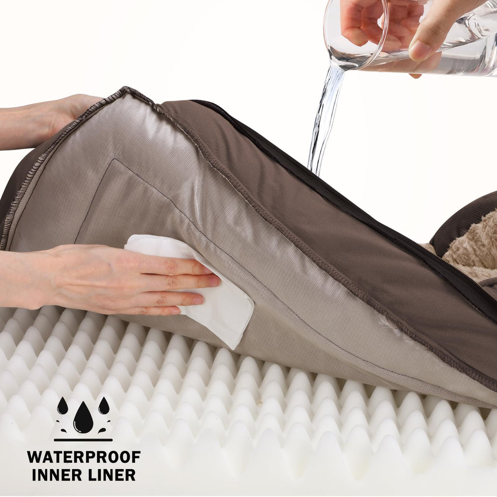 INVENHO dog bed washable cover closeup with zipper for easy cleaning
