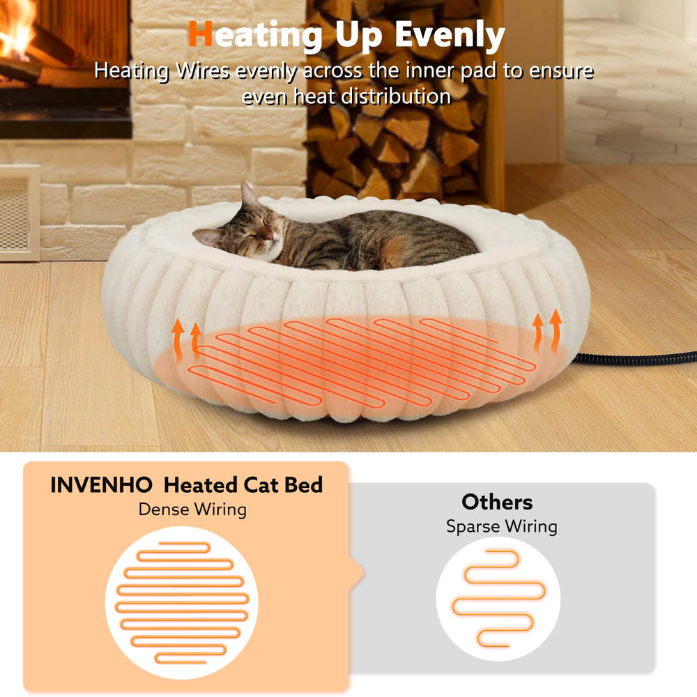 INVENHO donut pet bed with sherpa lining for plush comfort