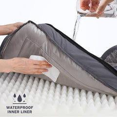 INVENHO egg-crate foam surface detail illustrating pressure-point relief and plush comfort.