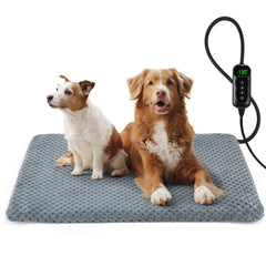 INVENHO extra large pet heating pad with LED controller showing precise temperature settings for customizable warmth