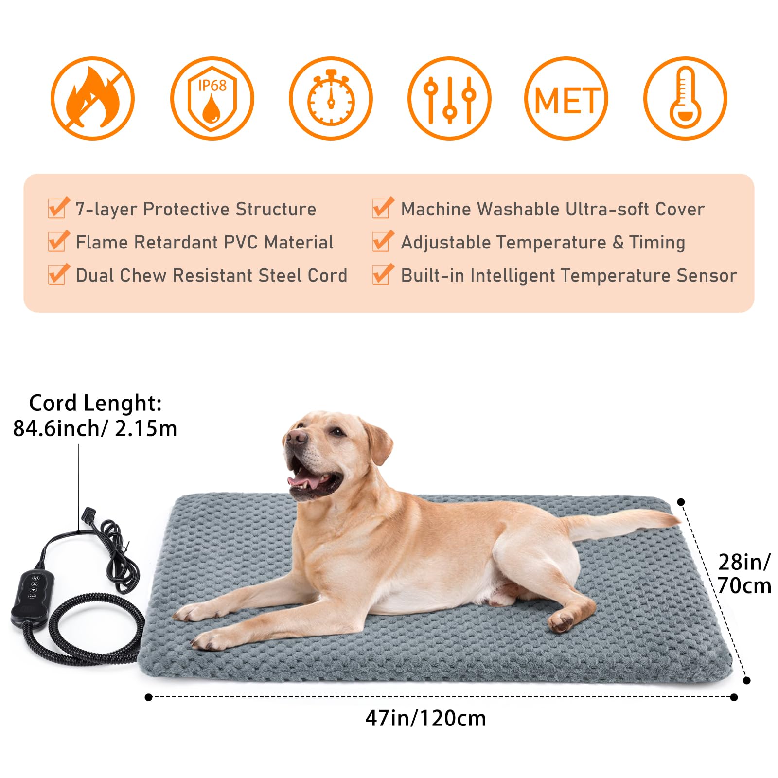 INVENHO heating pad built-in temperature sensor prevents overheating for safer warmth