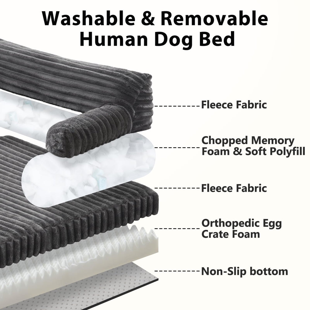 INVENHO Foldable Bed features plush faux fur for warm, cozy lounging.