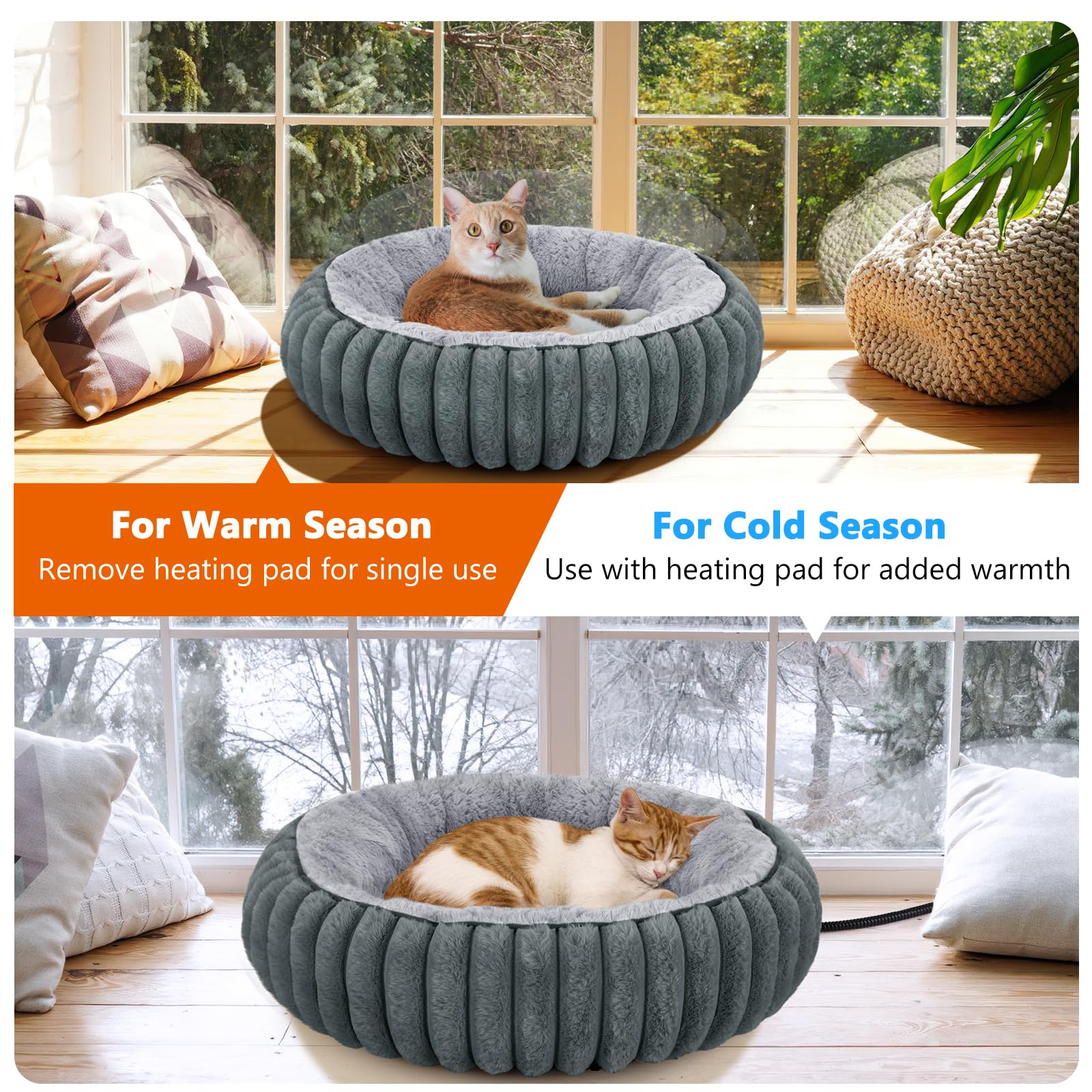 INVENHO bed dimensions 20x20x6 inches suitable for cats and small dogs