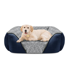 INVENHO large dog bed close-up shows rose swirl faux fur for cozy warmth.