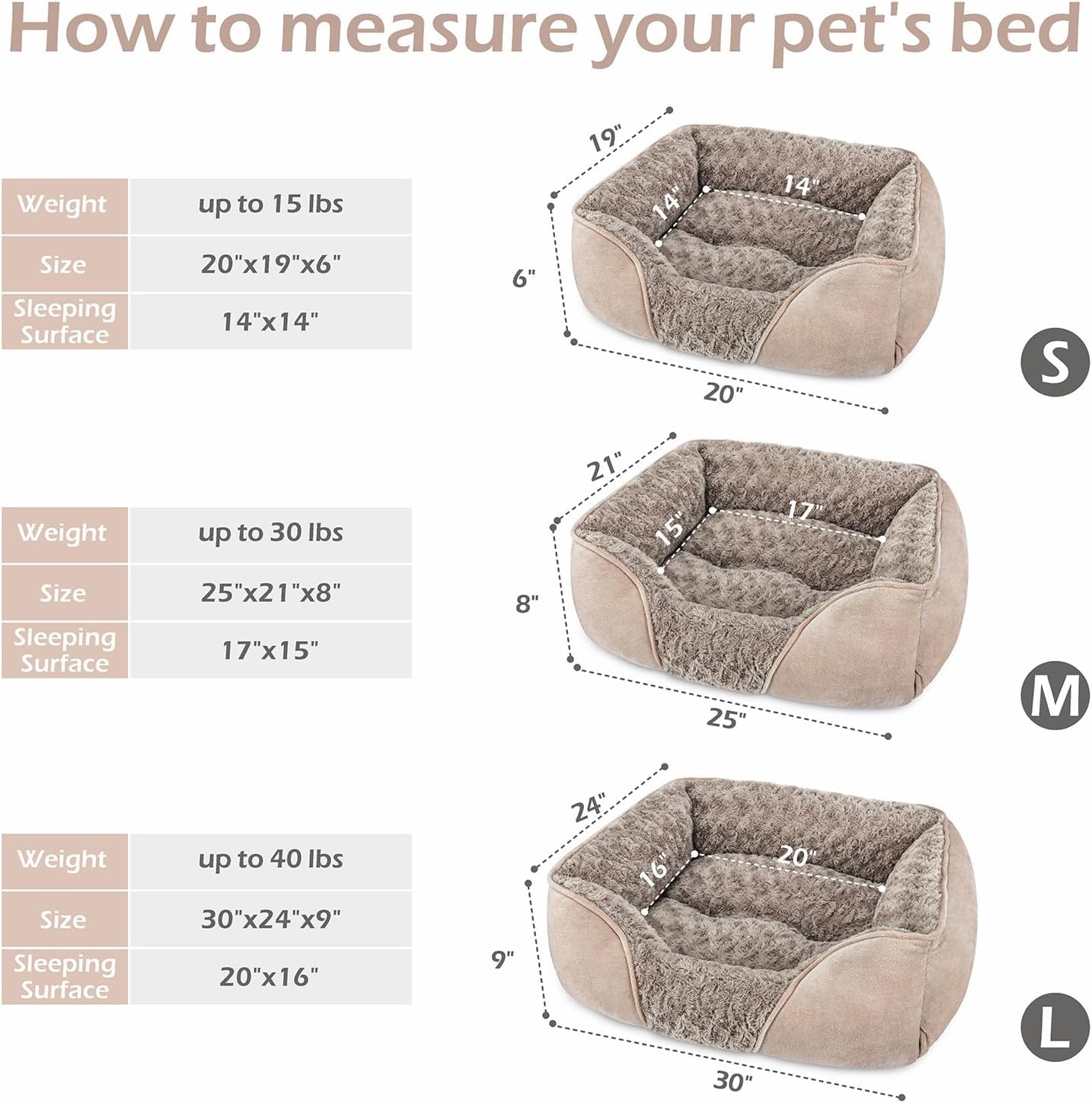 INVENHO orthopedic dog bed side view shows elevated edge support