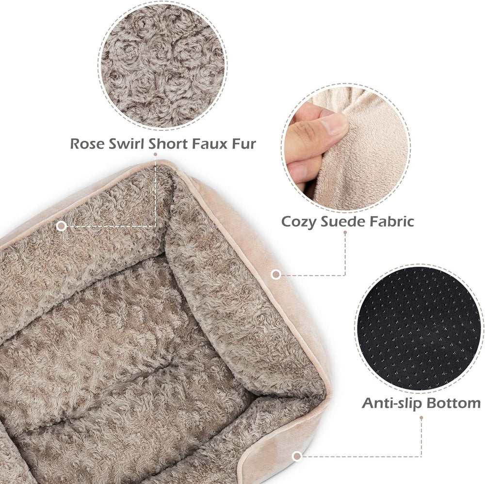 INVENHO orthopedic dog bed soft fur texture conveys cozy warmth