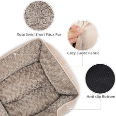 INVENHO orthopedic dog bed soft fur texture conveys cozy warmth