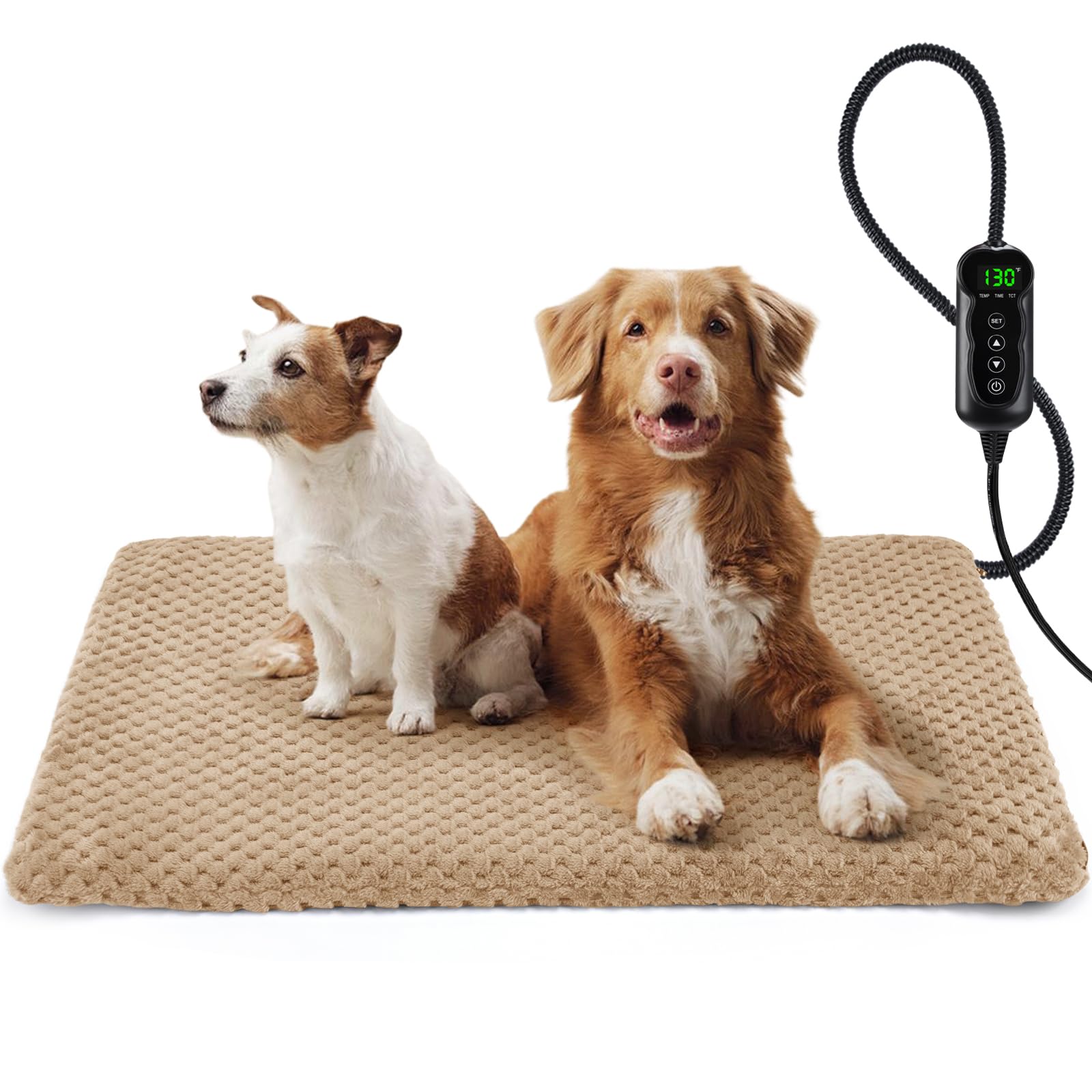 INVENHO heating pad with LED controller provides precise temperature control for pets.