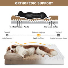 INVENHO orthopedic dog bed egg-crate foam supports joints and even weight distribution