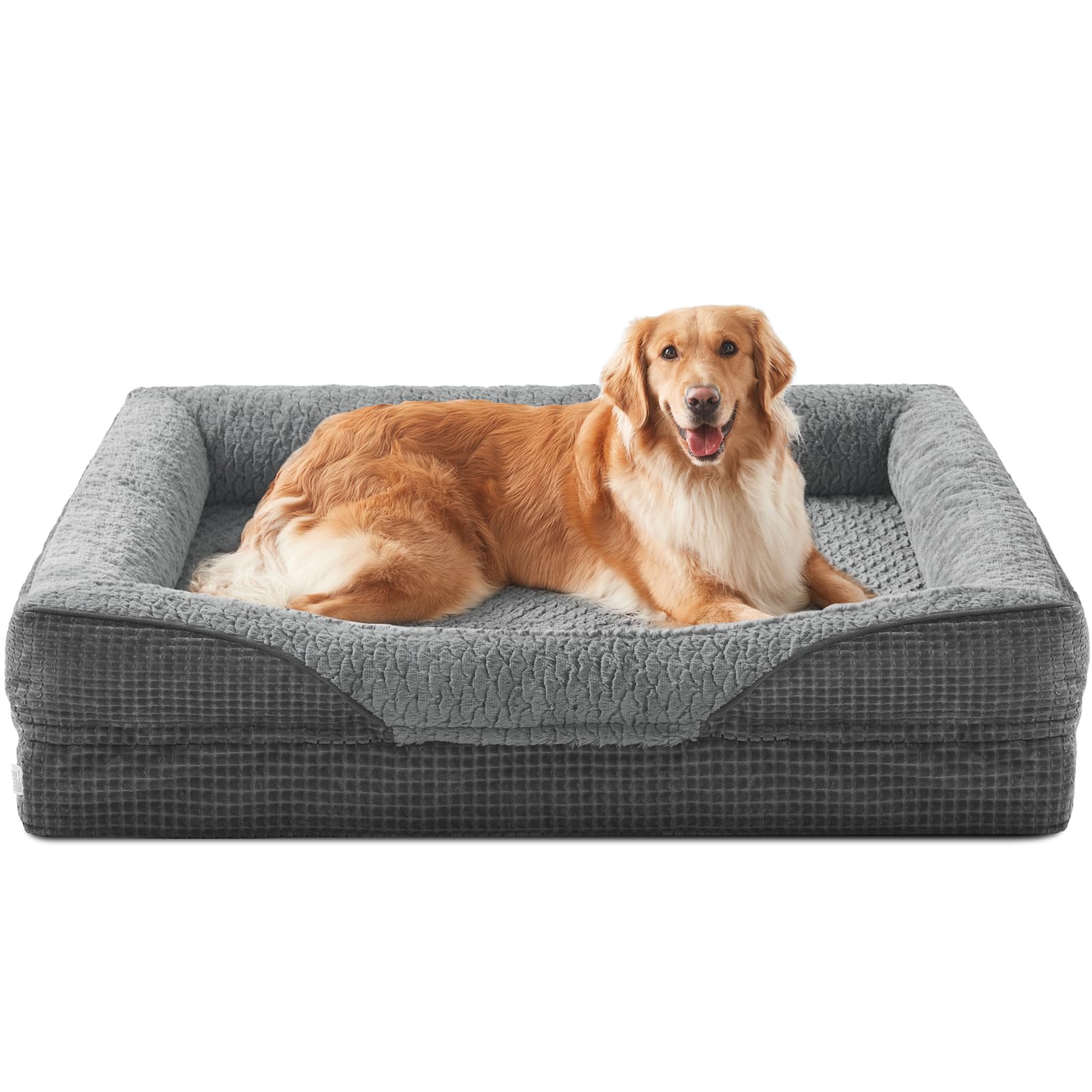 INVENHO orthopedic dog bed with egg-crate foam for joint-friendly lounging