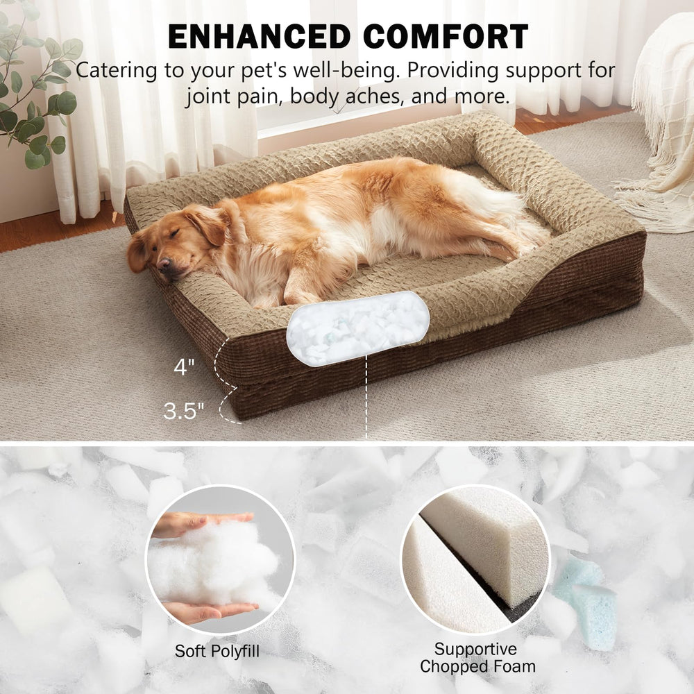 INVENHO Orthopedic Dog Bed Large non-slip bottom keeps bed secure on floors