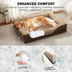 INVENHO Orthopedic Dog Bed Large non-slip bottom keeps bed secure on floors
