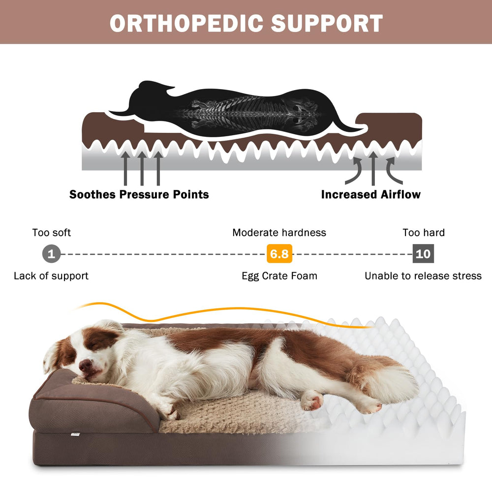 INVENHO XXL orthopedic dog bed right view with cozy surface for restful lounging