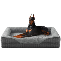 INVENHO orthopedic XXL dog bed cover closeup showing memory foam support