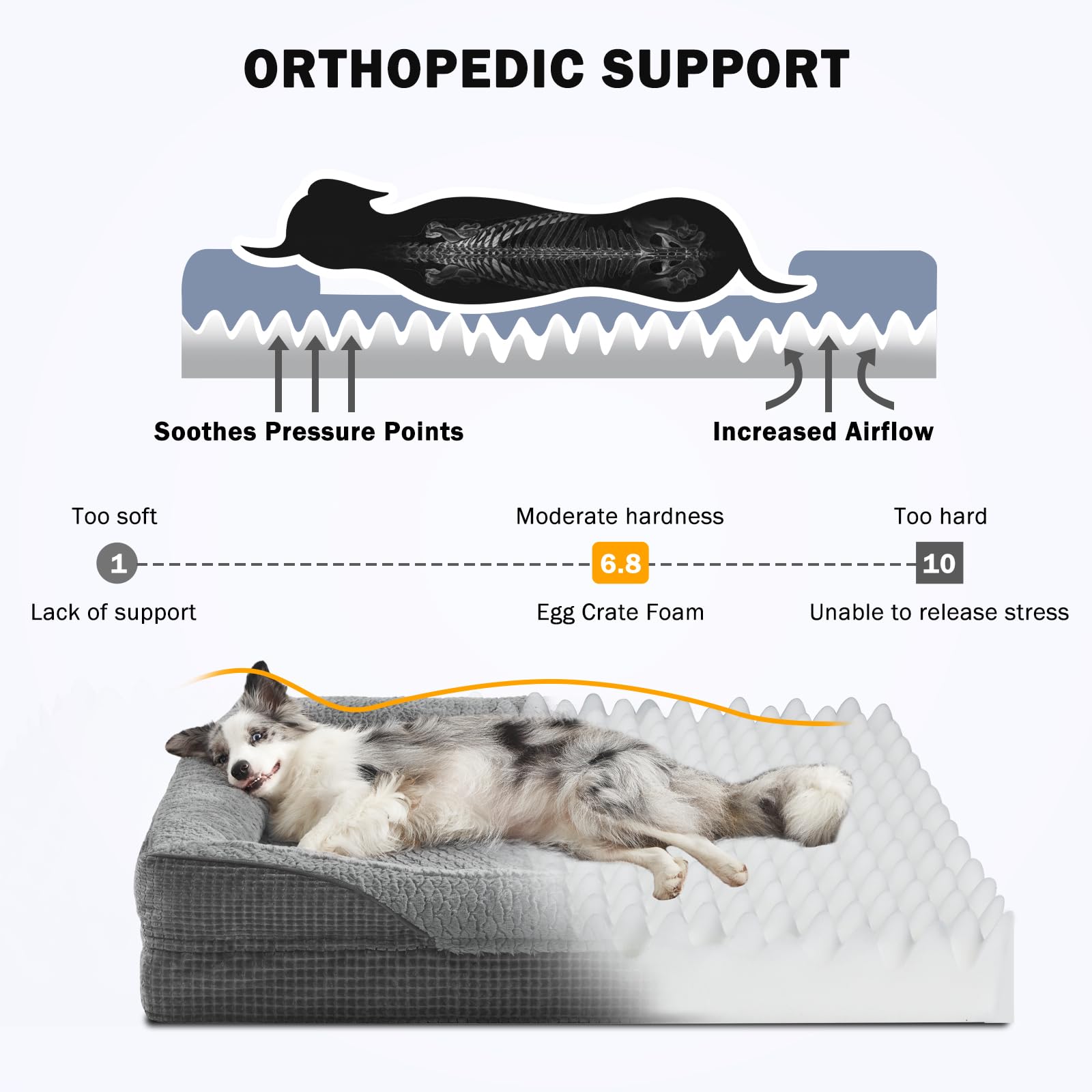 INVENHO orthopedic XXL dog bed in room with ample space for large dogs