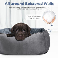INVENHO Rectangle Washable Dog Bed edges support for neck and spine comfort.