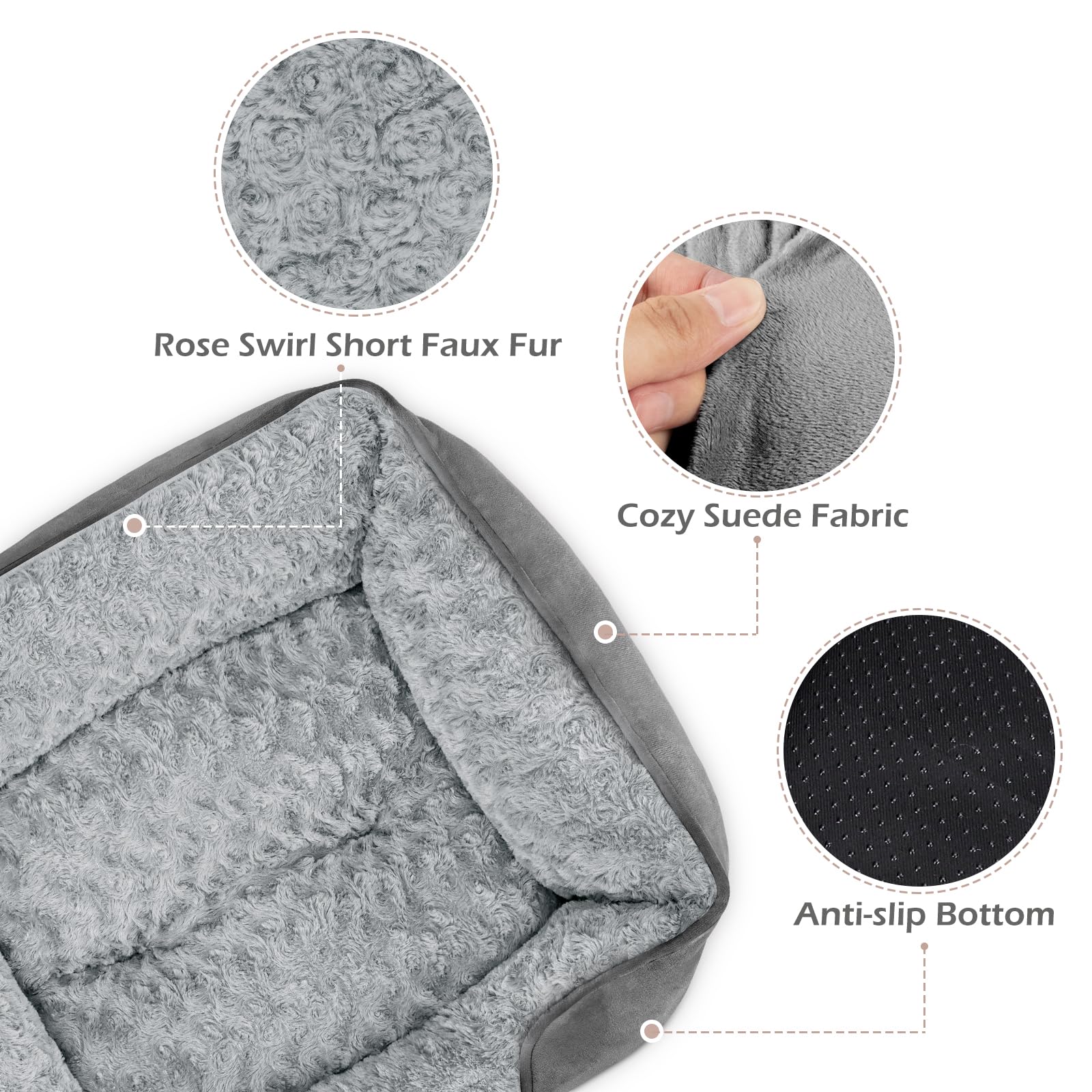 INVENHO small dog bed anti-slip bottom keeps bed in place.