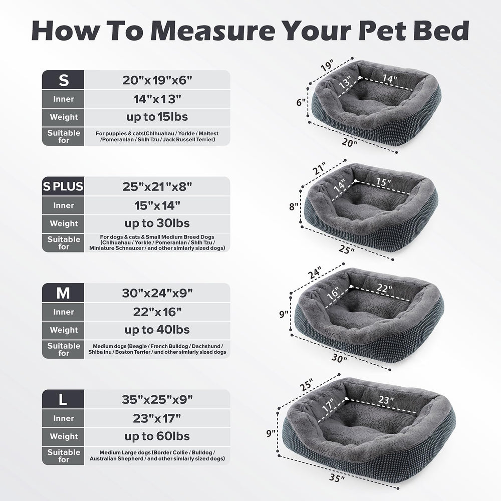 INVENHO Small Dog Bed anti-slip bottom keeps bed in place.