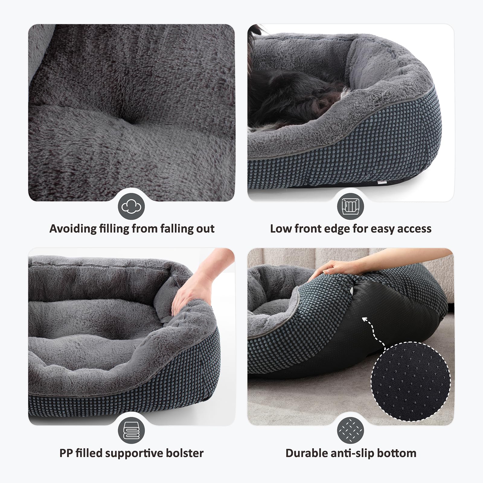 INVENHO Small Dog Bed features a low-entry design for easy access.