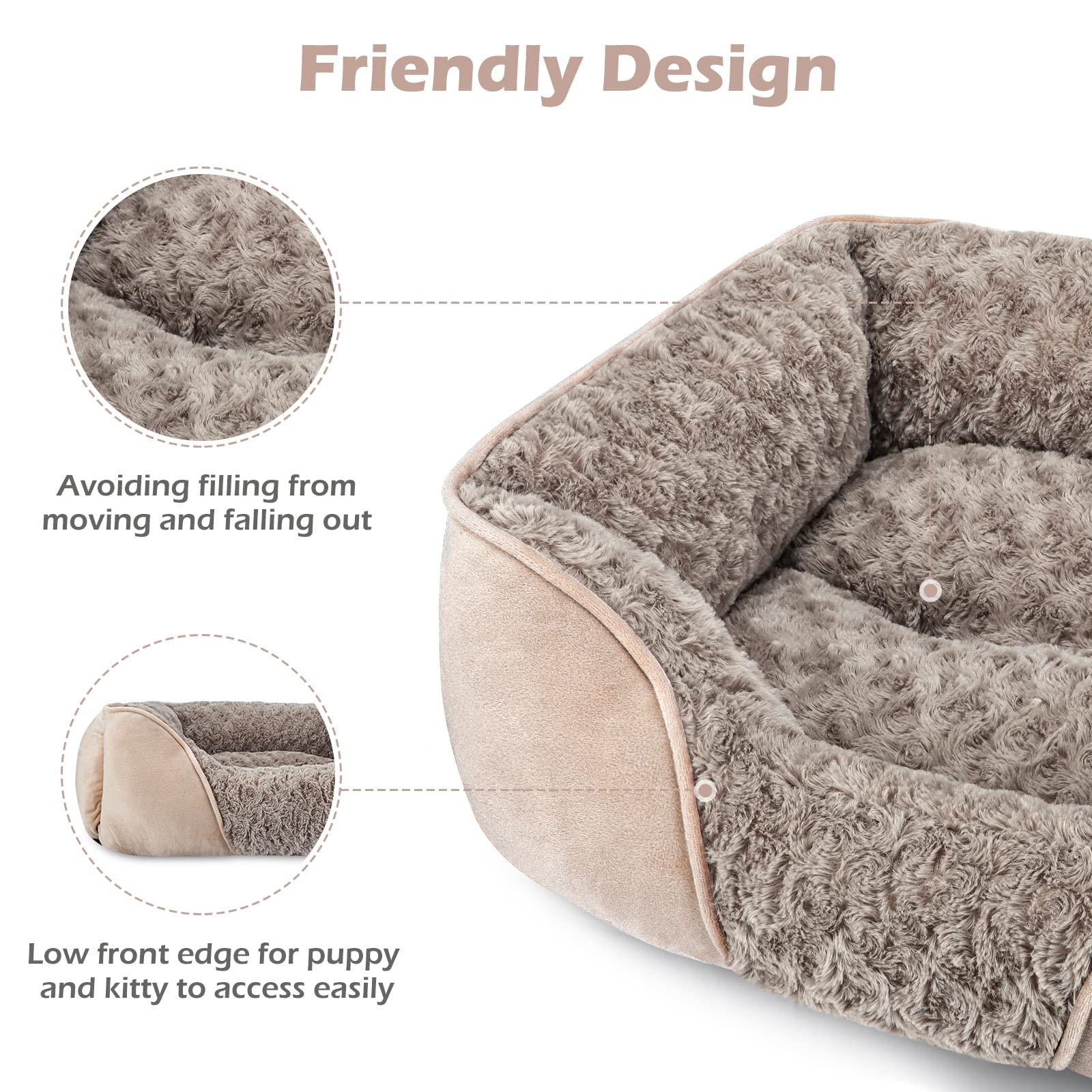 INVENHO Small Dog Bed is machine-washable for easy cleaning after adventures.