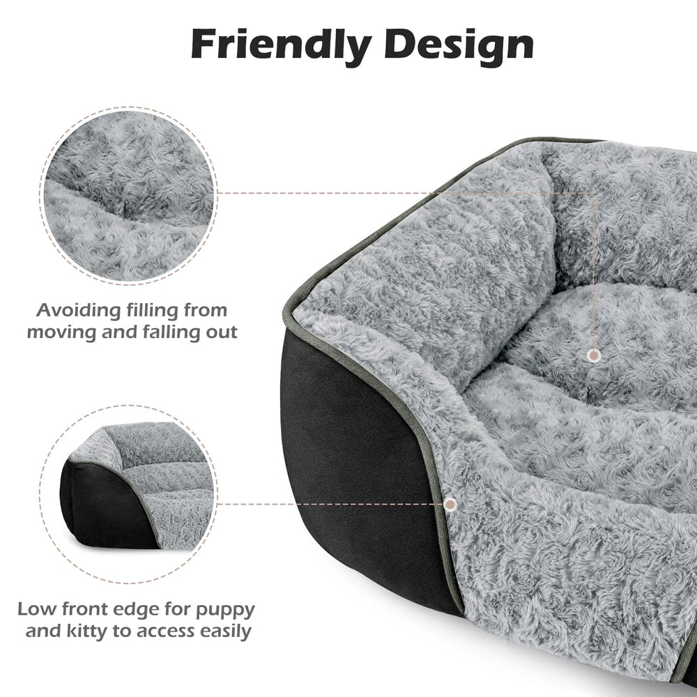 INVENHO small dog bed eco-friendly cotton fill creates breathable, supportive cushion