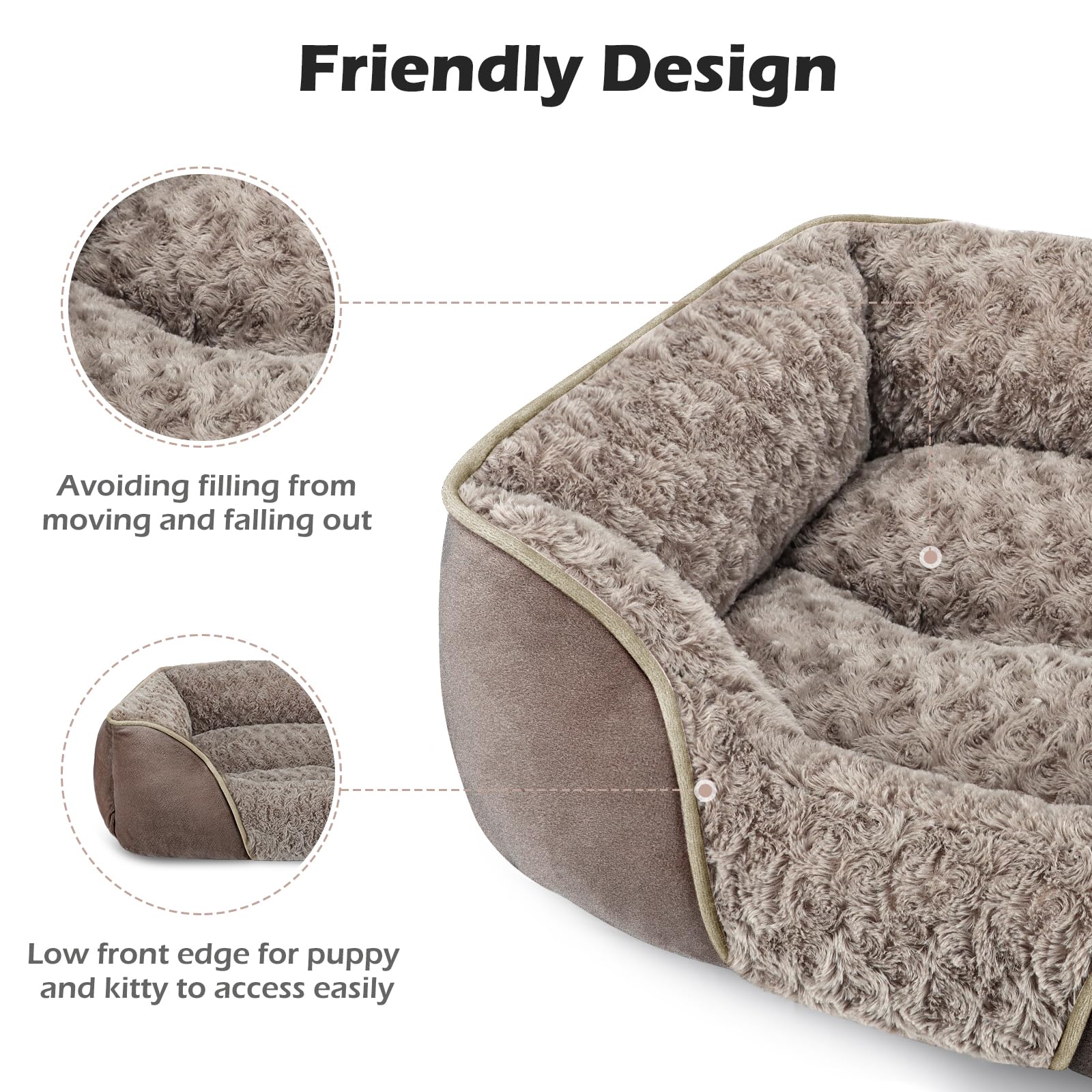 INVENHO washable dog bed folds into a machine cycle for easy cleaning