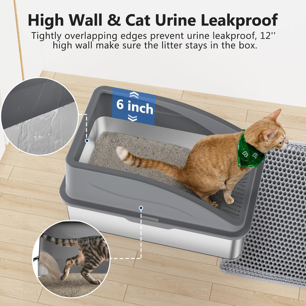 INVENHO durable stainless-steel litter box emphasizes long-lasting performance