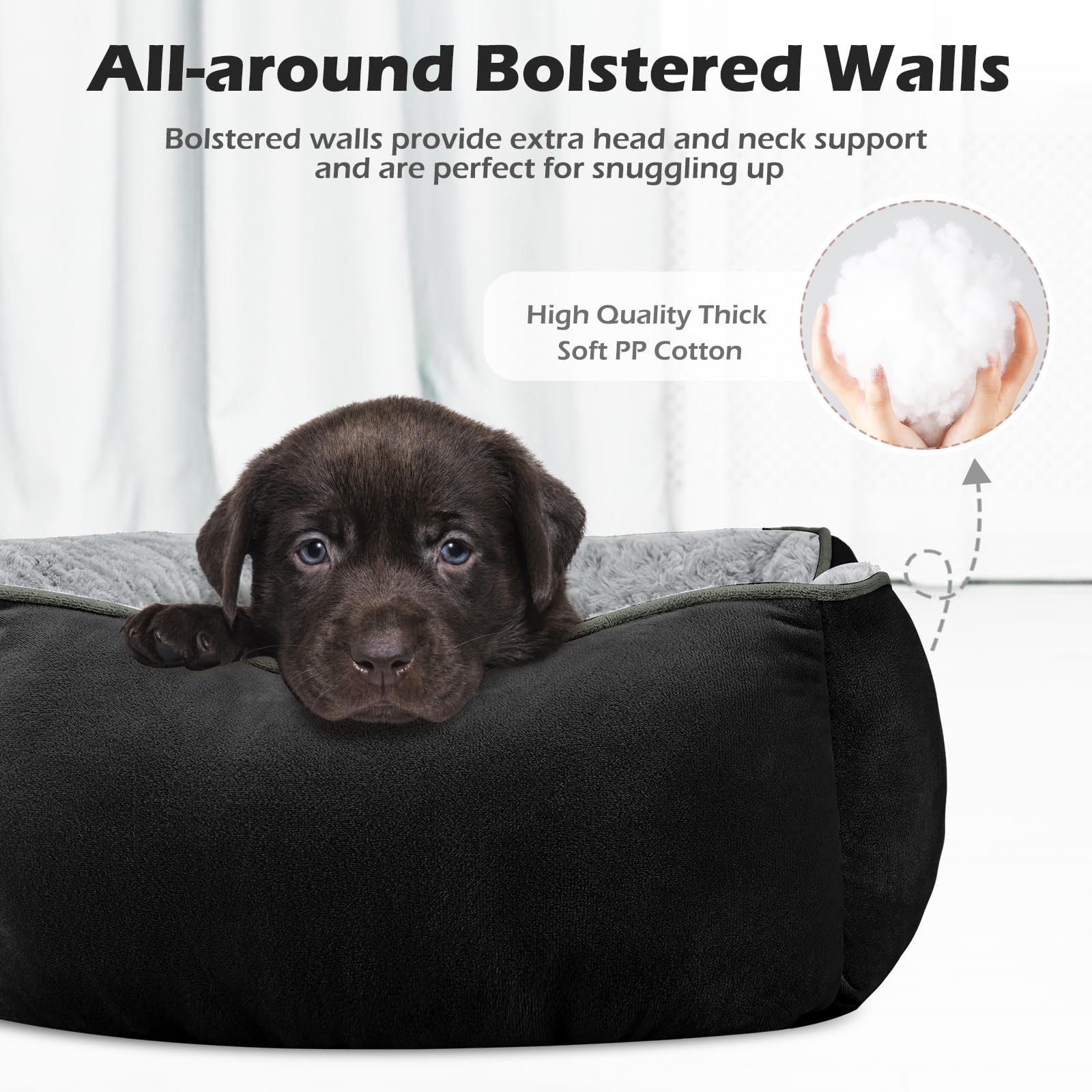 INVENHO X-Large Dog Bed anti-slip bottom keeps bed in place during activity.