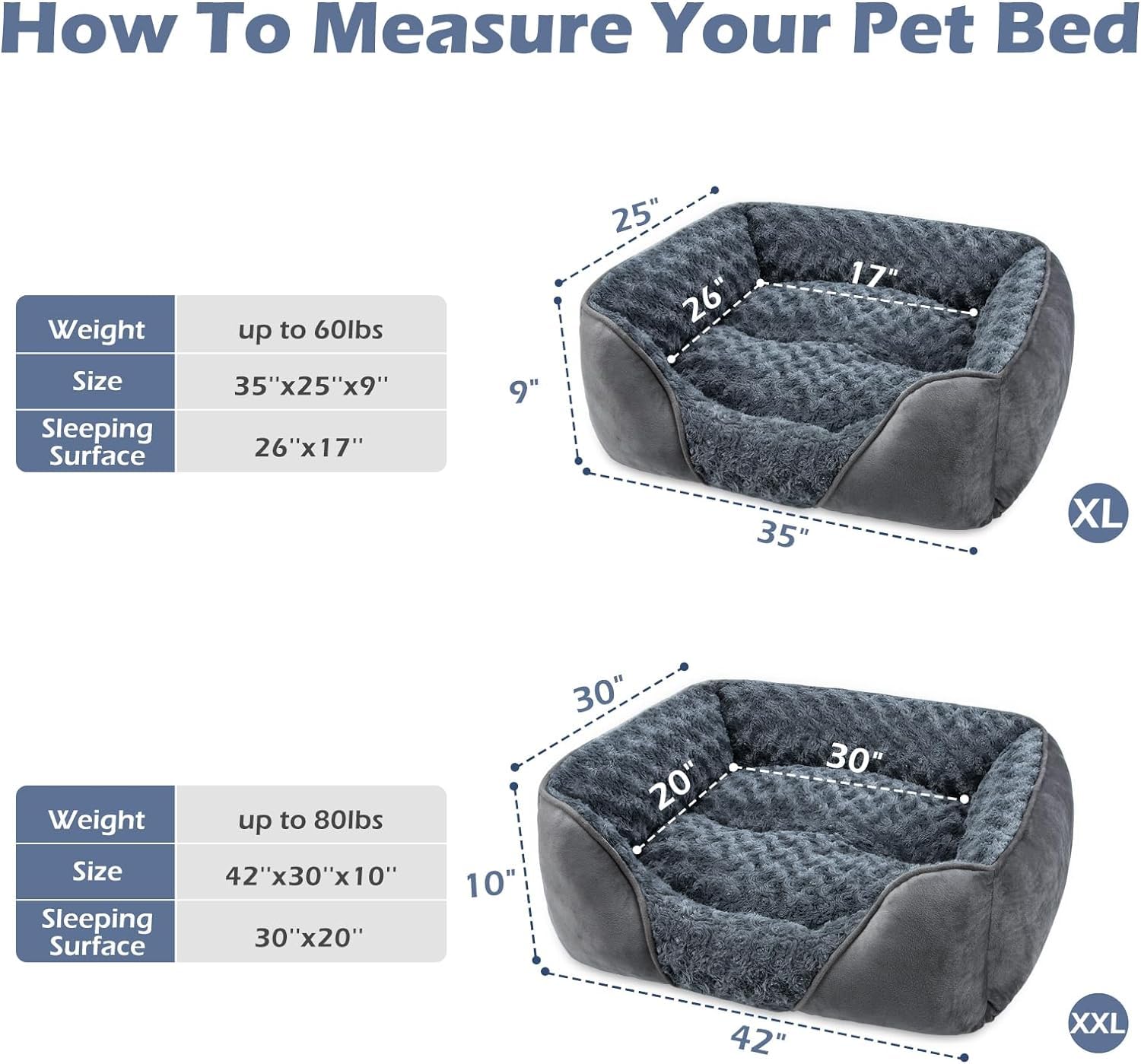 INVENHO X-Large Dog Bed anti-slip bottom feature for stable placement.