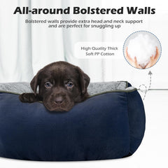 INVENHO X-Large Dog Bed edge cushion close-up highlights supportive walls and cozy surround for comfort