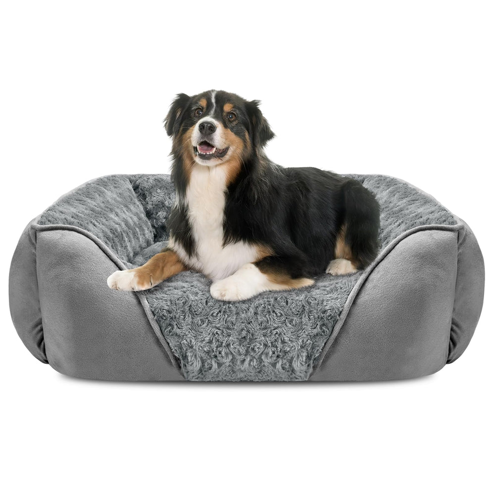 INVENHO X-Large dog bed front view with raised edge and plush comfort