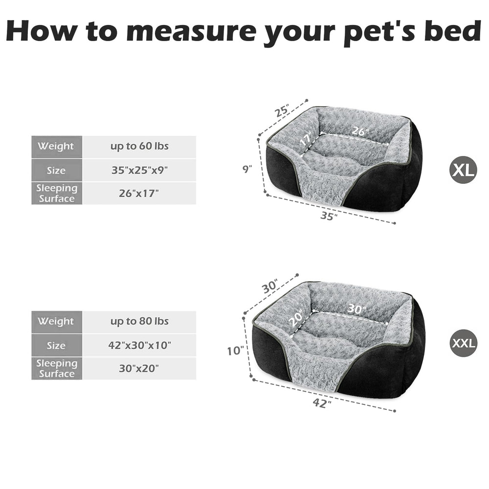 INVENHO XX-Large Dog Bed side view highlights pillow-like edge for neck support.