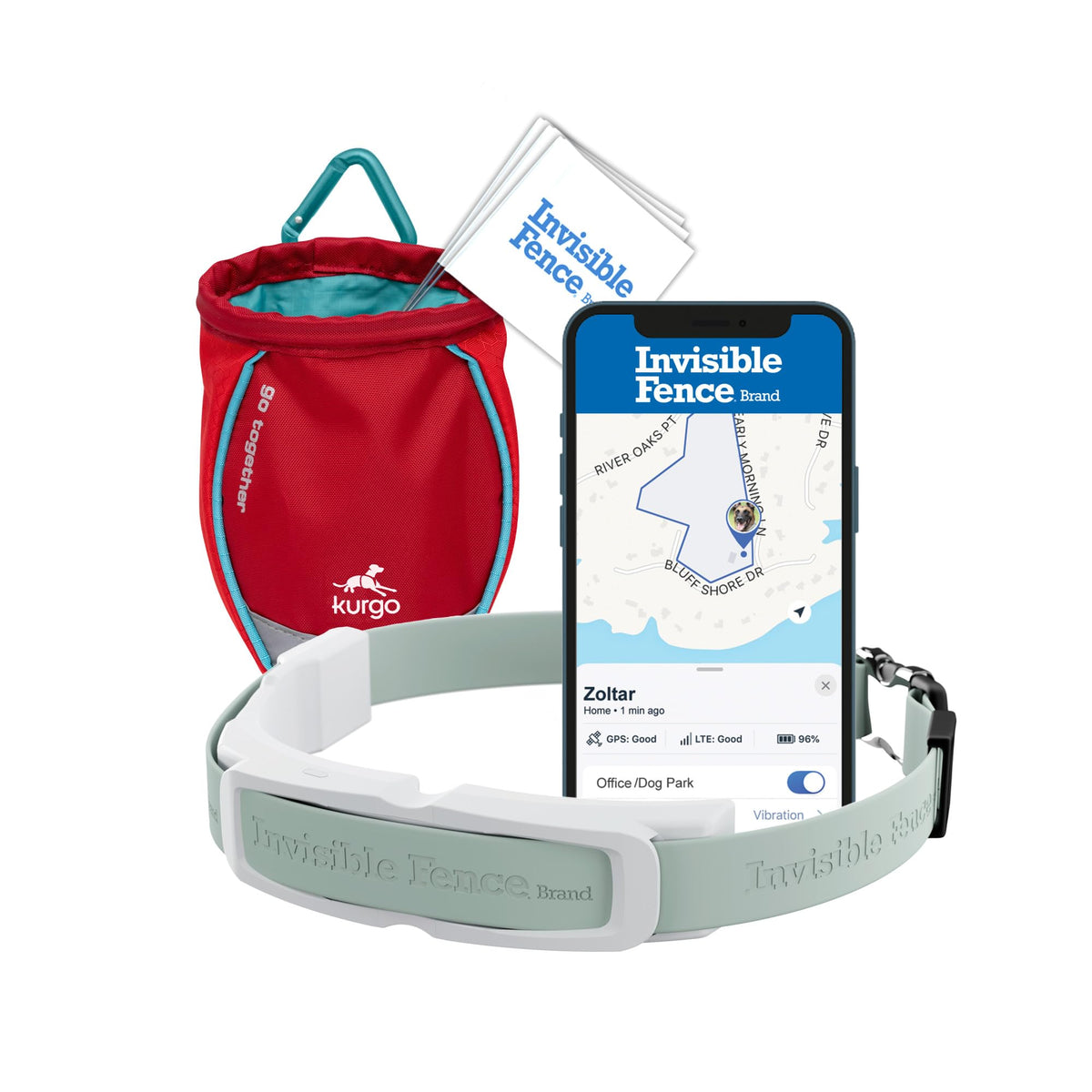 Invisible Fence GPS collar bundle package with training flags for real-time safety